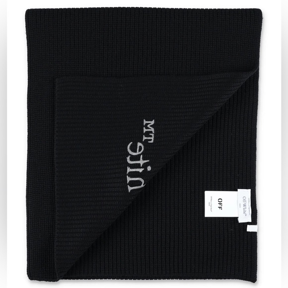 OFF-WHITE Bookish Logo Knit Scarf - Picture 4 of 4